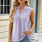 Eyelet Johnny Collar Tank