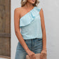 Eyelet One-Shoulder Tank