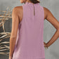 Frill Swiss Dot Round Neck Tank