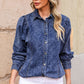 Button Up Collared Neck Denim Top