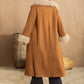 Plus Size Furry Trim Open Front Long Sleeve Coat