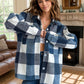 Plaid Button Up Long Sleeve Shacket