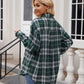 Mandy Pocketed Plaid Collared Neck Long Sleeve Shirt