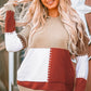 Color Block Long Sleeve Hooded Sweater