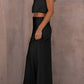 Cropped Turtle Neck Tank Top and Maxi Skirt Set