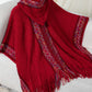 Fringe Half Sleeve Hooded Poncho