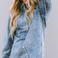 Button Up Dropped Shoulder Denim Top