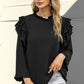 Ruffled Round Neck Long Sleeve Blouse