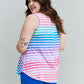 Heimish Love Yourself Full Size Multicolored Striped Sleeveless Round Neck Top