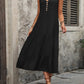 Decorative Button Notched Sleeveless Dress