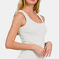 Zenana 2 Way Neckline Washed Ribbed Tank