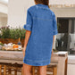 Johnny Collar Half Sleeve Denim Dress