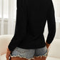 Cutout Long Sleeve Round Neck Top