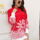 Snowflake Pattern Sweater Dress