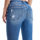 BAYEAS Full Size Mid Waist Distressed Ripped Straight Jeans