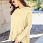 Basic Bae Full Size Ribbed Round Neck Long Sleeve Knit Top