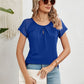 Lace Detail Round Neck Short Sleeve T-Shirt