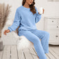 Teddy Long Sleeve Top and Pants Lounge Set