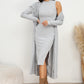 Slit Dress and Longline Cardigan Set