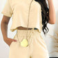 Full Size Round Neck Short Sleeve Top and Shorts Set