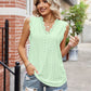 Eyelet Lace Trim Eyelash V-Neck Tank