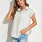 Swiss Dot Button Up Cap Sleeve Shirt