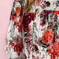 Floral Print Round Neck Long Sleeve Blouse