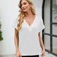 V-Neck Short Sleeve Blouse