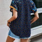 Tied Printed Short Sleeve Blouse