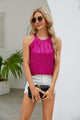 Sequin Grecian Neck Tank Hot Pink
