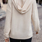 Drawstring Half Button Dropped Shoulder Hoodie