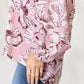 Heimish Full Size Floral V-Neck Balloon Sleeve Blouse