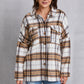 MeiMei Plaid Button Up Dropped Shoulder Outerwear