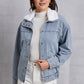 MeiMei Snap Down Collared Neck Denim Jacket