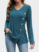 V-Neck Long Sleeve T-Shirt French Blue