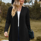 Textured Open Front Long Sleeve Cardigan