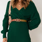 Surplice Neck Long Sleeve Sweater Dress