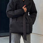 Puffer Long Sleeve Winter Coat with Belt