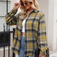 Mandy Pocketed Plaid Collared Neck Long Sleeve Shirt