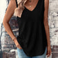 Eyelet V-Neck Wide Strap Tank