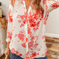 Floral Notched Long Sleeve Blouse