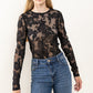 Ces Femme Floral Lace Mesh Bodysuit