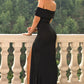 Off-Shoulder Split Maxi Dress