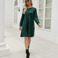 Cable-Knit Long Sleeve Sweater Dress