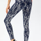 Animal Print Slim Fit Wide Waistband Long Sports Pants