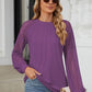 Round Neck Lace Long Sleeve Top