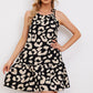 Leopard Print Ruffle Hem Sleeveless Dress