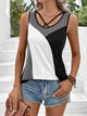 Ivy Lane Color Block Tank Top White