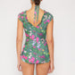 Marina West Swim Bring Me Flowers V-Neck One Piece Swimsuit In Sage