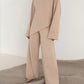 Asymmetrical Hem Knit Top and Pants Set